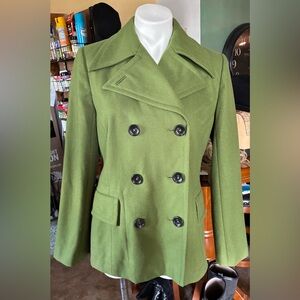 Banana Republic green wool Peacoat-Med excellent condition!